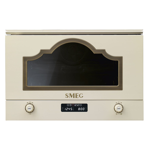 фото Микроволновая печь smeg mp722po, встраиваемая, 22л, 850вт, кремовый