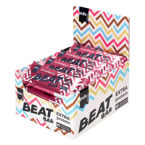 фото Набор батончиков протеин. puls nutrition beat bar 20% бат. 20x35гр клубника (упак.:20шт) (2004)