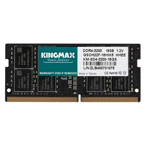 фото Модуль памяти kingmax km-sd4-3200-16gs ddr4 - 16гб 3200, so-dimm, ret