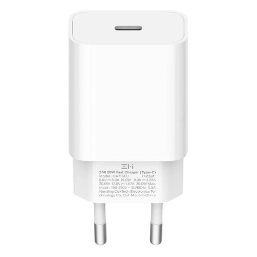 

Сетевое зарядное устройство Xiaomi ZMI HA716, USB type-C, 3A, белый [ha716 white], ZMI HA716