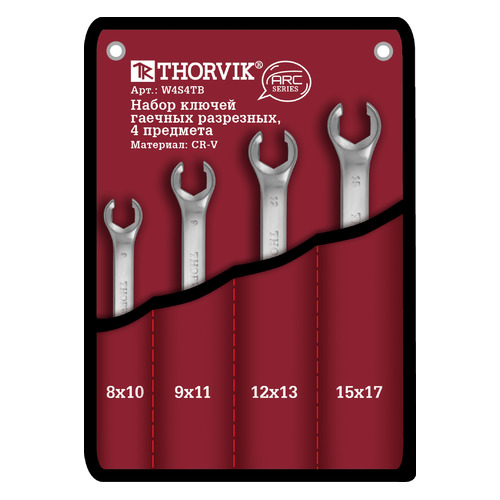 

Набор ключей THORVIK W4S4TB, 4 предмета [52625], W4S4TB