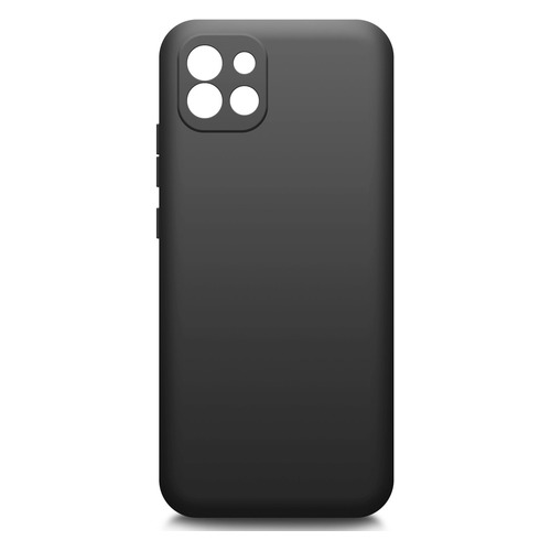 фото Чехол (клип-кейс) borasco silicone case, для samsung galaxy a03, черный (матовый) [70086]