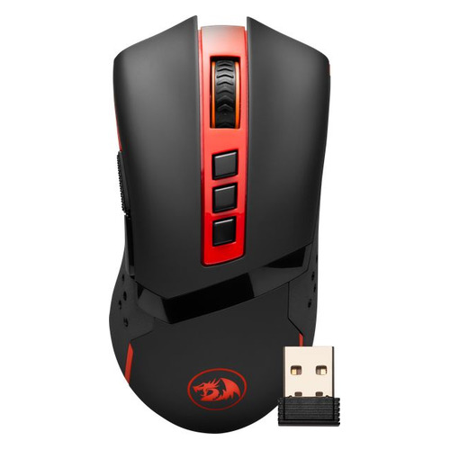 фото Мышь redragon blade, игровая, лазерная, беспроводная, usb, черный и красный [75075]