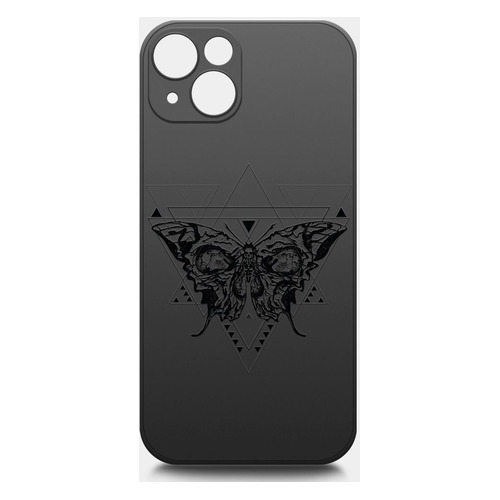 

Чехол (клип-кейс) BORASCO ArtWorks, для Apple iPhone 13 mini, черный/рисунок [51009], ArtWorks