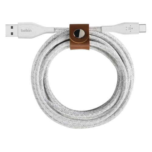 фото Кабель belkin f2cu069bt04-wht, usb type-c (m) - usb (m), 1.2м, в оплетке, белый