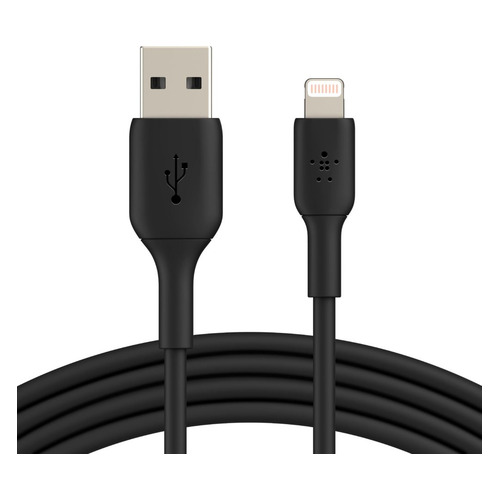 фото Кабель belkin caa001bt1mbk, lightning (m) - usb (m), 1м, черный