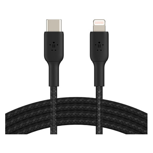 фото Кабель belkin caa004bt1mbk, lightning (m) - usb type-c (m), 1м, в оплетке, черный