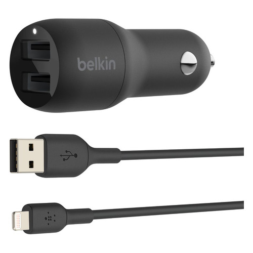 фото Автомобильное зарядное устройство belkin ccd001bt1mbk, 2xusb, 2.4a, черный