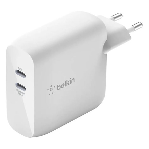 фото Сетевое зарядное устройство belkin wch003vfwh, 2xusb type-c, 3a, белый