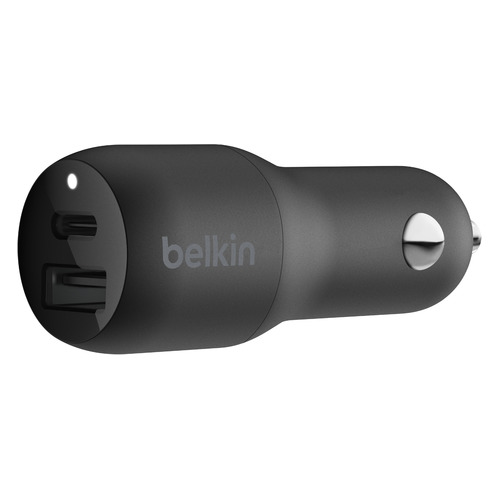 фото Автомобильное зарядное устройство belkin ccb003btbk, usb-c + usb-a, 2.1a, черный