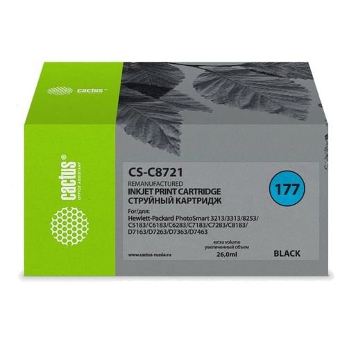

Картридж Cactus CS-C8721, №177, черный / CS-C8721, CS-C8721