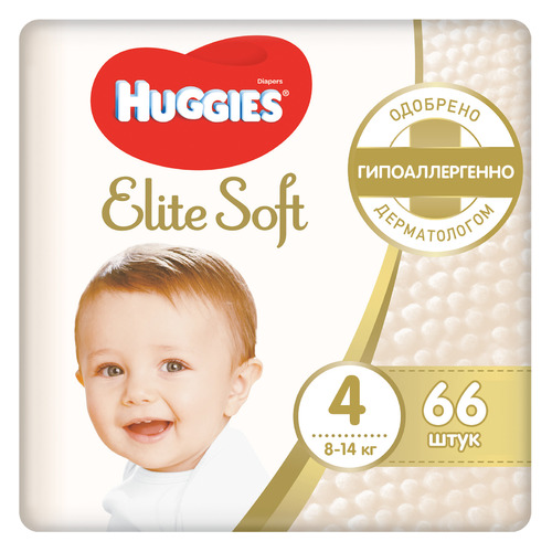 фото Huggies подгузники elite soft, 8-14 кг, 66 шт.