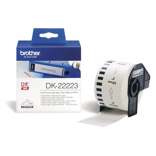 

Картридж Brother DK22223, 50мм, черный шрифт, белый фон, 30м ( DK22223, DK22223