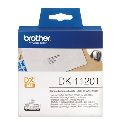 

Картридж Brother DK11201, черный шрифт, белый фон, DK11201, DK11201