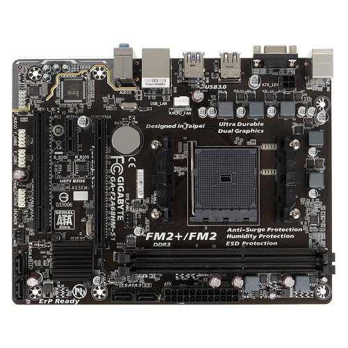 

Материнская плата GIGABYTE GA-F2A68HM-S1, Socket FM2+, AMD A68H, mATX, Ret