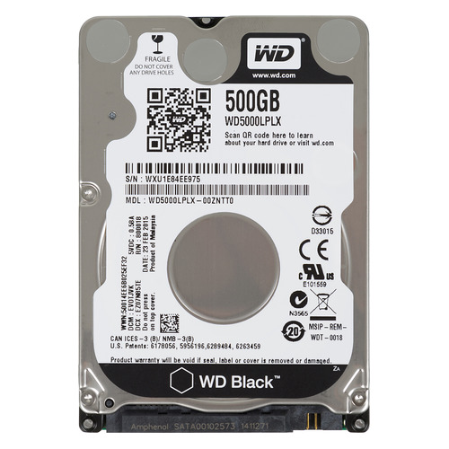 фото Жесткий диск wd black wd5000lplx, 500гб, hdd, sata iii, 2.5"