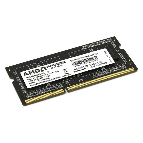 

Модуль памяти AMD R534G1601S1SL-UO DDR3 - 4ГБ 1600, SO-DIMM, OEM, R534G1601S1SL-UO