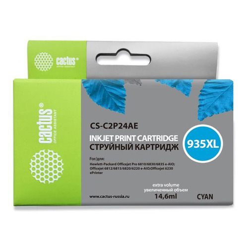 

Картридж Cactus CS-C2P24AE, №935XL, голубой / CS-C2P24AE, CS-C2P24AE