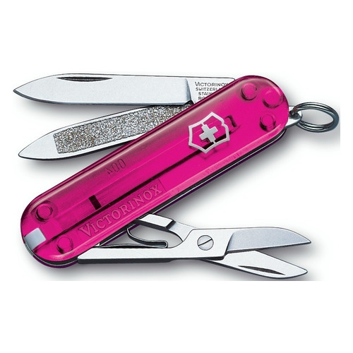 

Складной нож Victorinox 0.6203.T5, 7 функций, 58мм, розовый полупрозрачный, 0.6203.T5