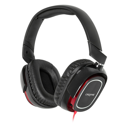 фото Гарнитура игровая creative hs 880 draco, 51ef0700aa001, для компьютера, мониторы, черный / красный