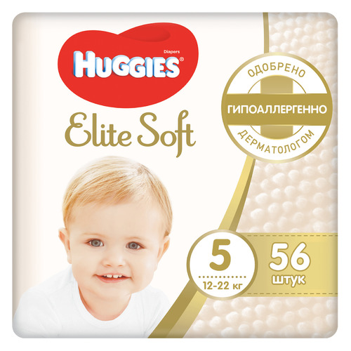 

Huggies подгузники Elite Soft 5, 12-22 кг, 56 шт., 5