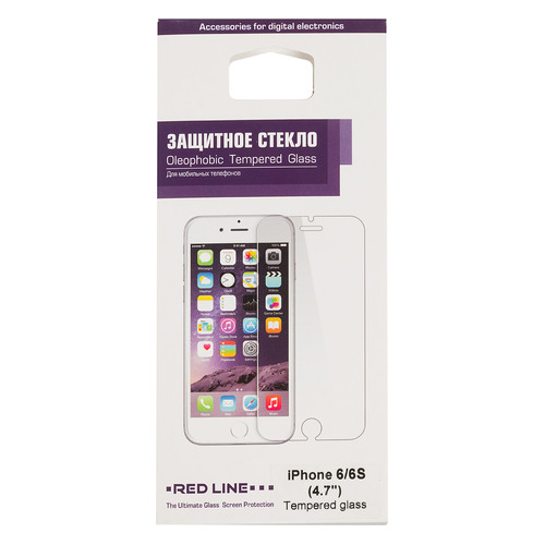 

Защитное стекло для экрана REDLINE для Apple iPhone 6/6S, 1 шт [ут000005727]