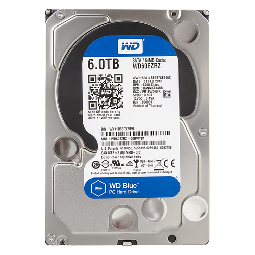 фото Жесткий диск wd blue wd60ezrz, 6тб, hdd, sata iii, 3.5"