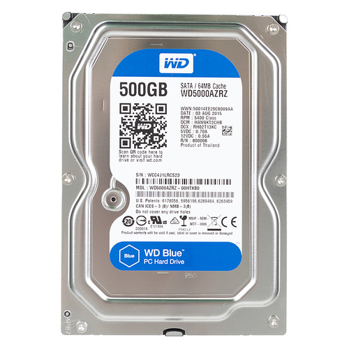 фото Жесткий диск wd blue wd5000azrz, 500гб, hdd, sata iii, 3.5"