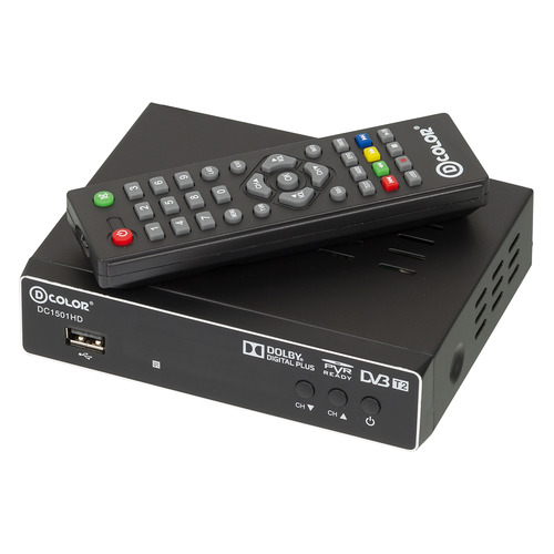 

Ресивер DVB-T2 D-COLOR DC1501HD, черный