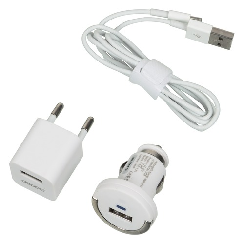 фото Комплект зарядного устройства deppa 11102, usb, 8-pin lightning (apple), 1a, белый