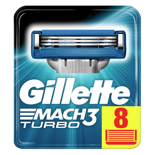 

Сменные кассеты для бритья GILLETTE Mach3 Turbo, 8шт [80226354]