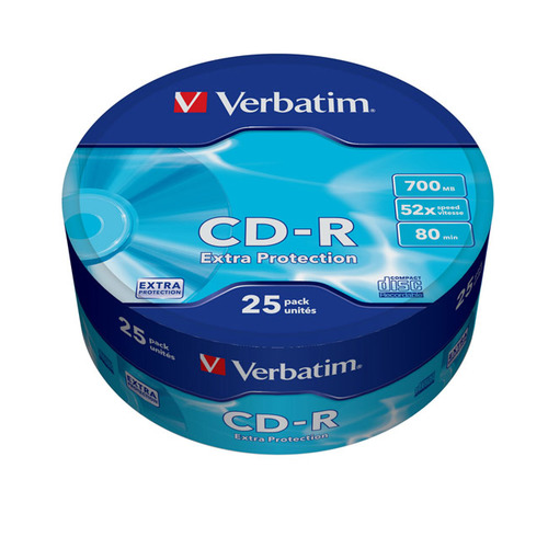 

Оптический диск CD-R VERBATIM 700МБ 52x, 25шт., 43726, cake box, Нет