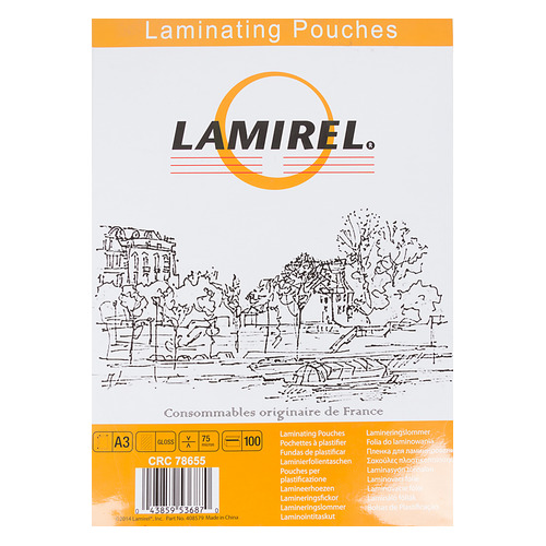 

Пленка для ламинирования Fellowes Lamirel, 75мкм, 100шт., глянцевая, A3, Lamirel