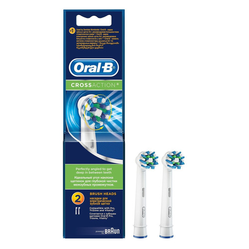 

Сменные насадки для электрической зубной щетки ORAL-B CrossAction 2 шт [80270321]