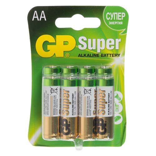 фото Aa батарейка gp super alkaline 15a lr6, 8 шт.