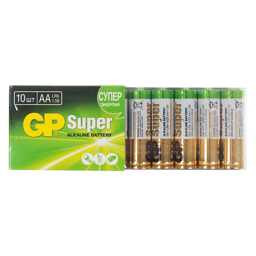 

AA Батарейка GP Super Alkaline 15A LR6, 10 шт., 15A LR6