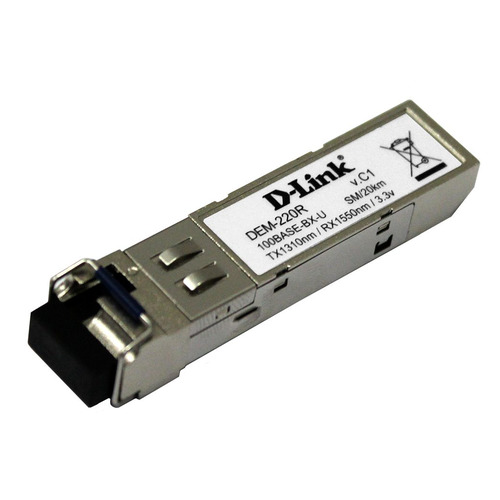 Трансивер D-Link DEM-220R 100Base-BX-U Single-Mode 20KM SFP TX-1310/RX-1550nm трансивер d link 330t 10km a1a wdm sfp 1x1000base bx d tx 1550nm rx 1310nm