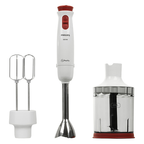 

Блендер PHILIPS HR1628/00, погружной, белый/красный