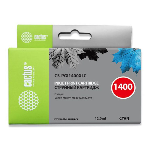 

Картридж Cactus CS-PGI1400XLC, синий / CS-PGI1400XLC, CS-PGI1400XLC