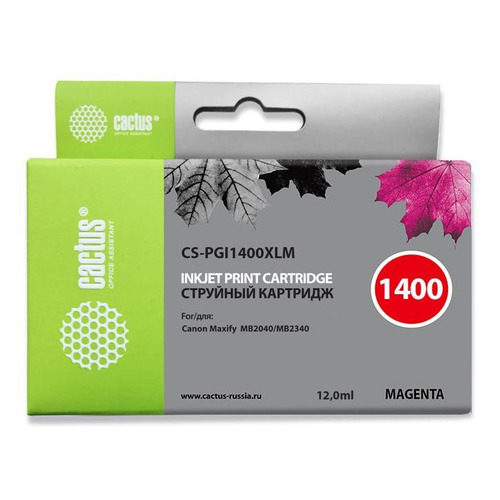 

Картридж Cactus CS-PGI1400XLM, пурпурный / CS-PGI1400XLM, CS-PGI1400XLM