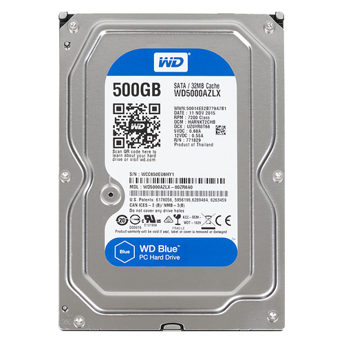 фото Жесткий диск wd blue wd5000azlx, 500гб, hdd, sata iii, 3.5"