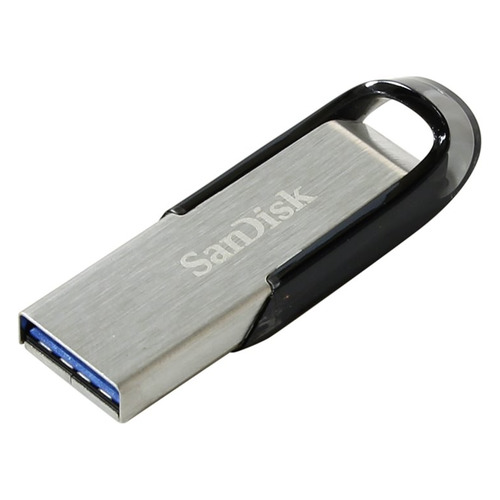 фото Флешка usb sandisk cruzer ultra flair 128гб, usb3.0, серебристый и черный [sdcz73-128g-g46]