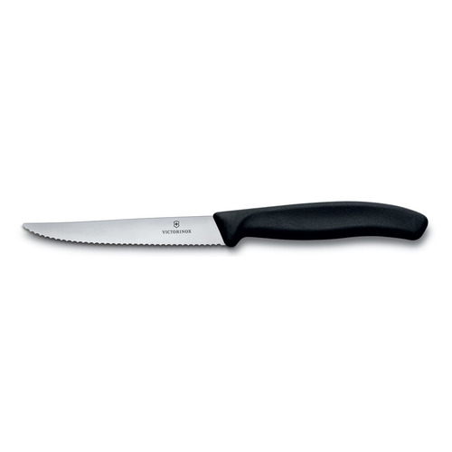 

Нож кухонный Victorinox Swiss Classic, для стейка, 110мм, заточка серрейтор, стальной, черный [6.7233.20], Swiss Classic