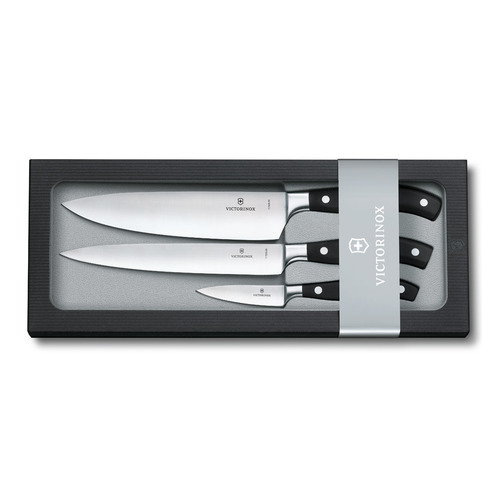 фото Набор ножей кухон. victorinox grand maitre chefs (7.7243.3) компл.:3шт черный подар.коробка