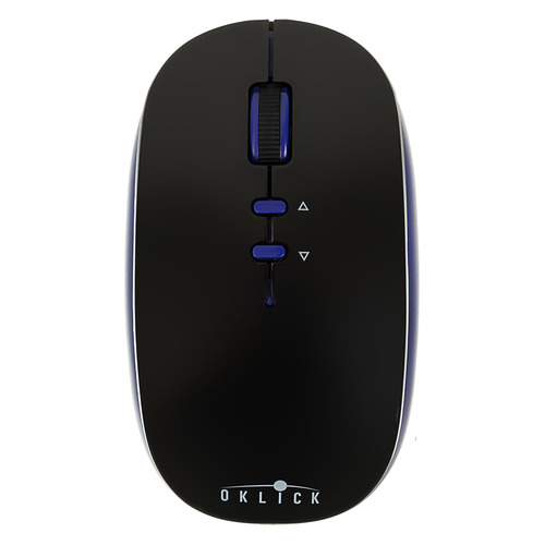 

Мышь Oklick 595MB, оптическая, беспроводная, USB, черный и синий [352690], 595MB
