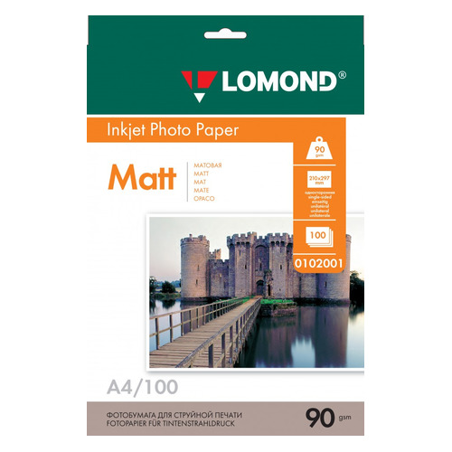 

Фотобумага Lomond 0102011 A3/90г/м2/100л./белый матовое для струйной печати