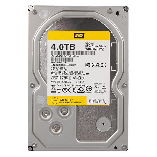 

Жесткий диск WD Gold WD4002FYYZ, 4Тб, HDD, SATA III, 3.5"