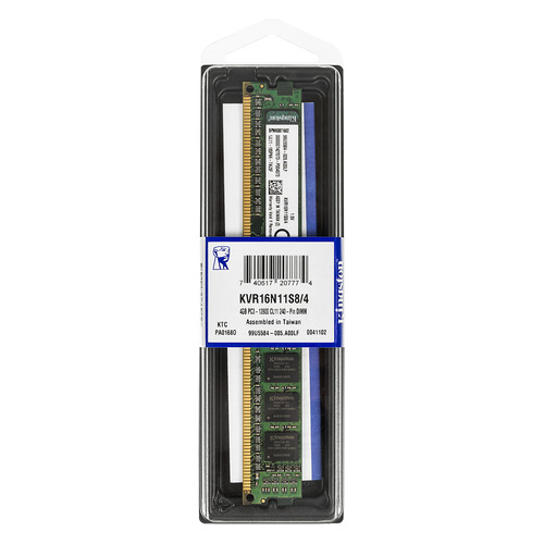 фото Модуль памяти kingston valueram kvr16n11s8/4 ddr3 - 4гб 1600, dimm, ret