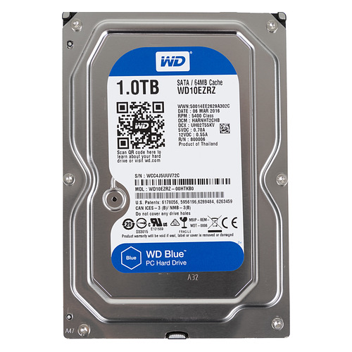 фото Жесткий диск wd blue wd10ezrz, 1тб, hdd, sata iii, 3.5"