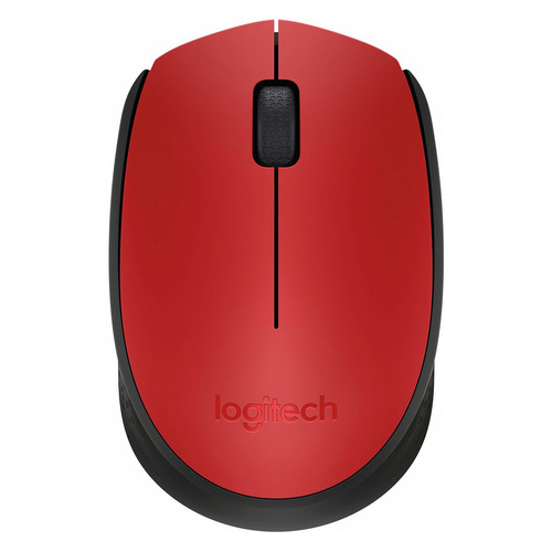 фото Мышь logitech m171, оптическая, беспроводная, usb, красный и черный [910-004641]